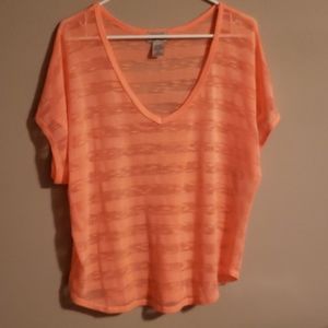 Peach Eyelash top, size XL